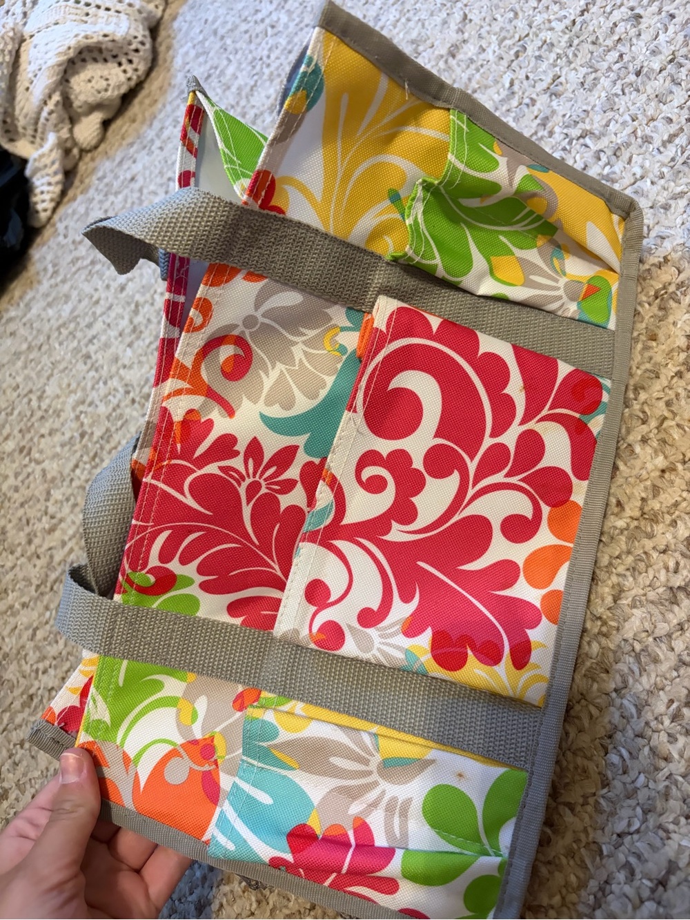 Multi-Color Floral Utility Tote Bag